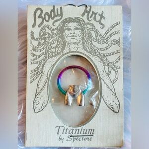 SPECTORE exotic Titanium BODY JEWELRY Ring with Silver Accent